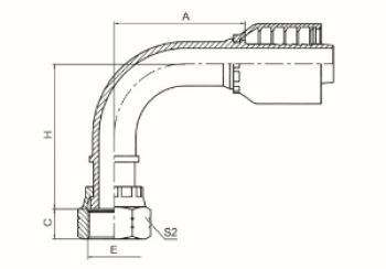 90°美制ORFS内螺纹平面 ISO 12151-1 SAE J516